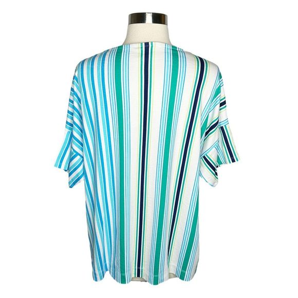 Chico’s Stripe Balance East West Tee - Size 2 (Large) - Picture 5 of 6